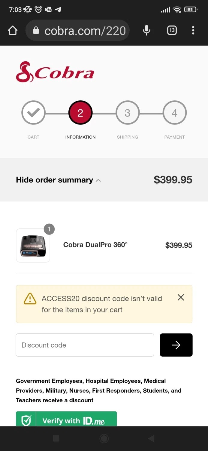 how to use Cobra coupons