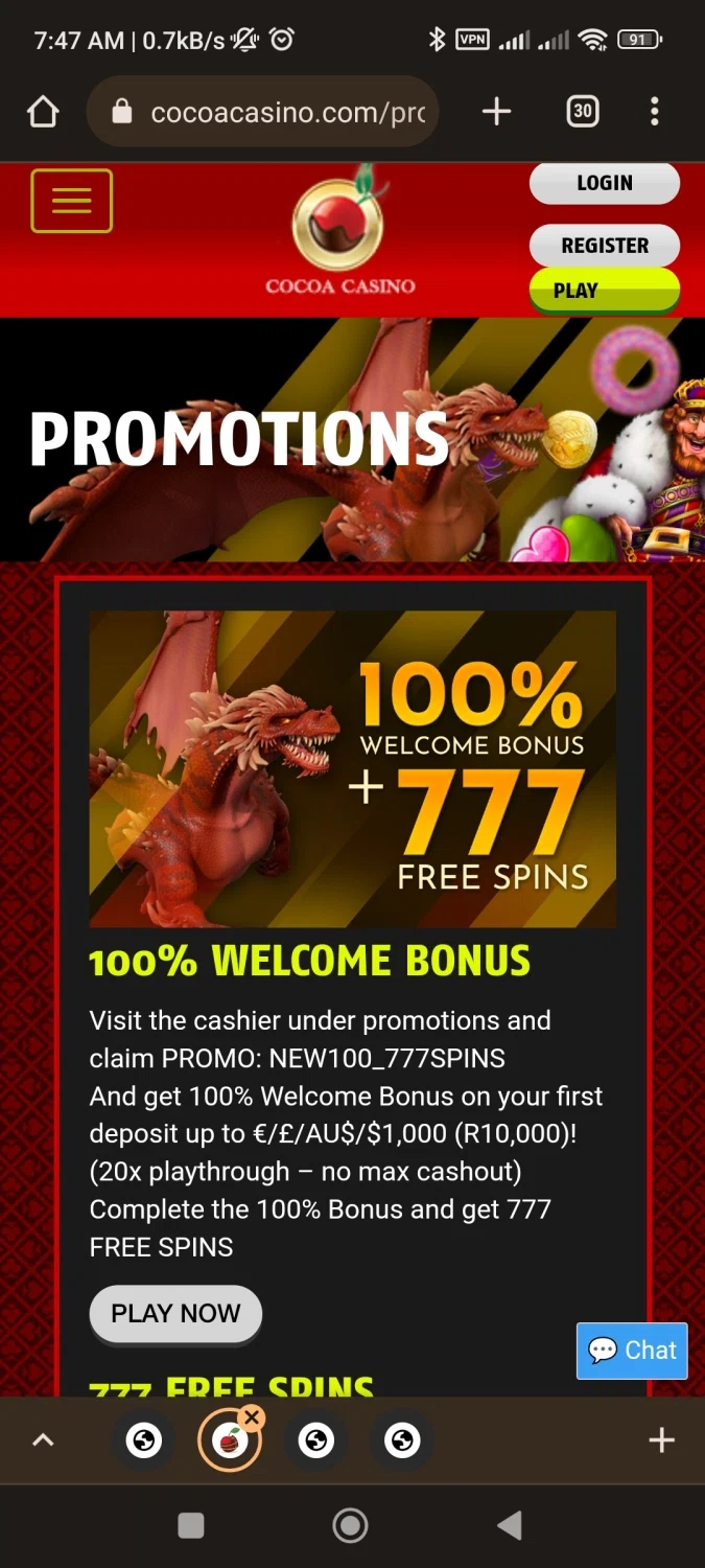 Cocoa Casino checkout page showing Cocoa Casino promo code box | Screenshot taken by SimplyCodes community member on Sep 17, 2022