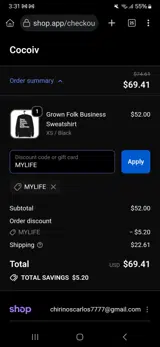 MYLIFE coupon verification screenshot