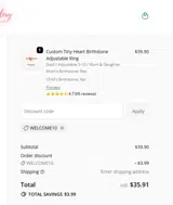 Coco Jewelry coupon verification screenshot