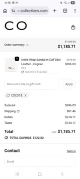 Coco15 coupon verification screenshot