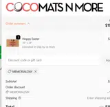 MEMORIALDAY coupon verification screenshot