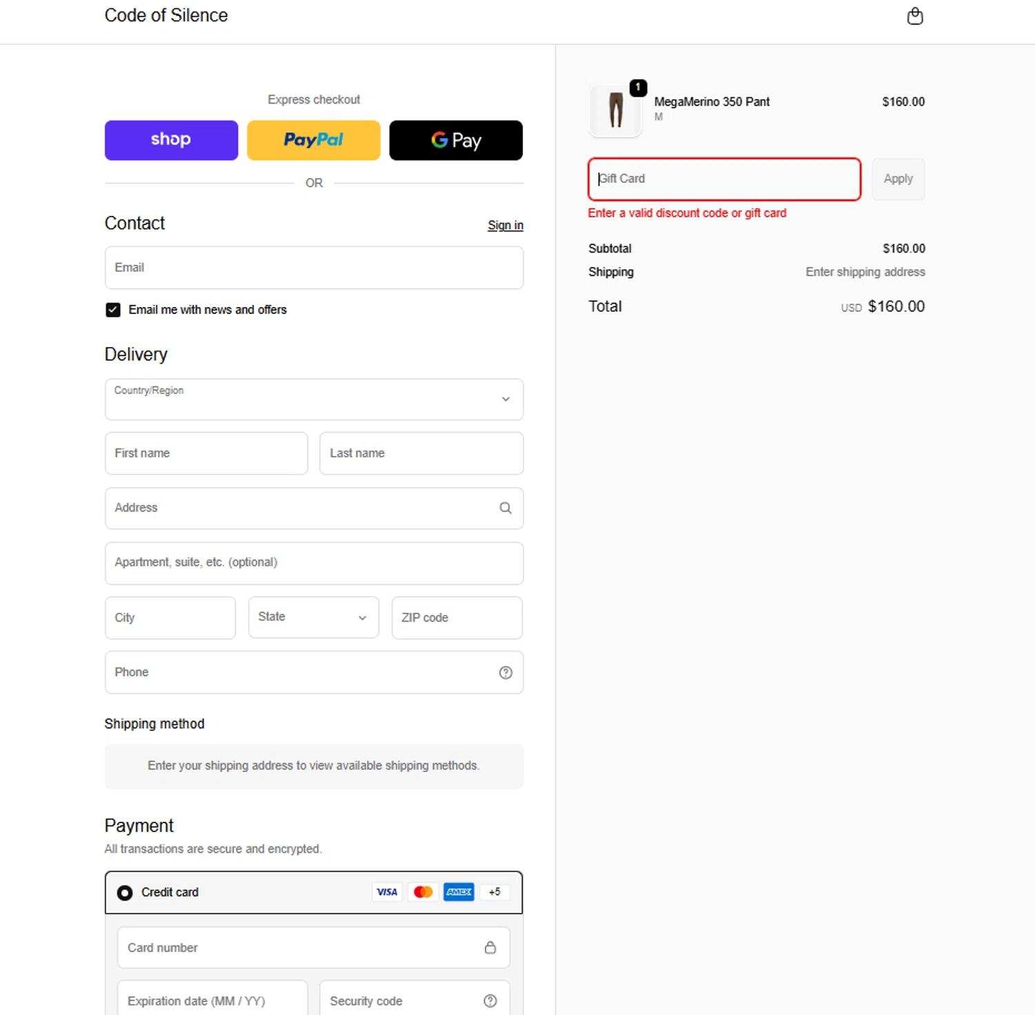 Code of Silence discount code screenshot showing code CODE10 applied at Code of Silence checkout page. Uploaded by SimplyCodes community member reggiesmith on Jan 20, 2026