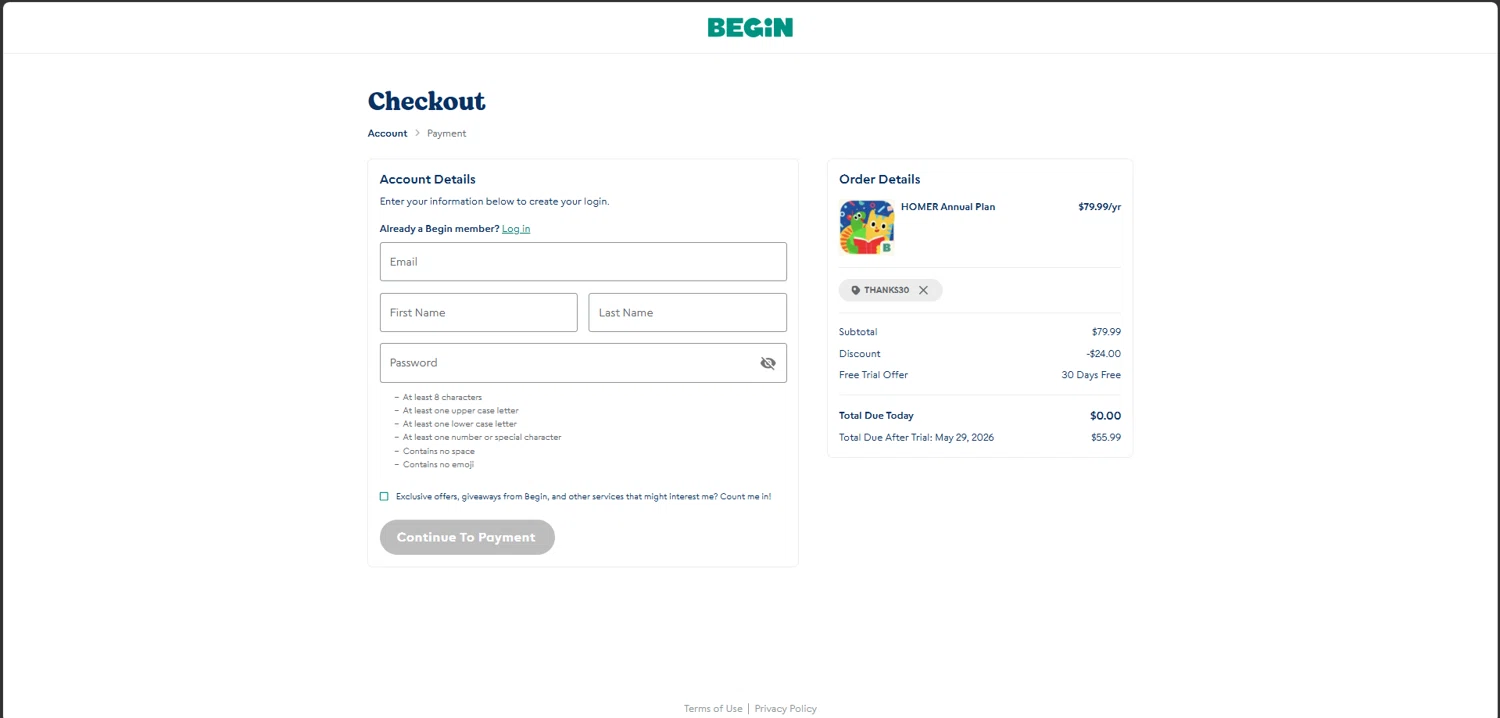 CodeSpark promo code screenshot showing code THANKS30 applied at CodeSpark checkout page. Uploaded by SimplyCodes community member NiceDeals on Apr 29, 2026