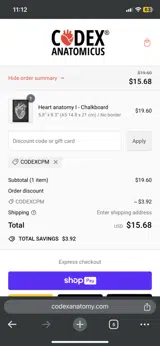 CODEXCPM coupon verification screenshot