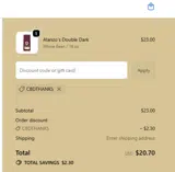 CBDTHANKS coupon verification screenshot