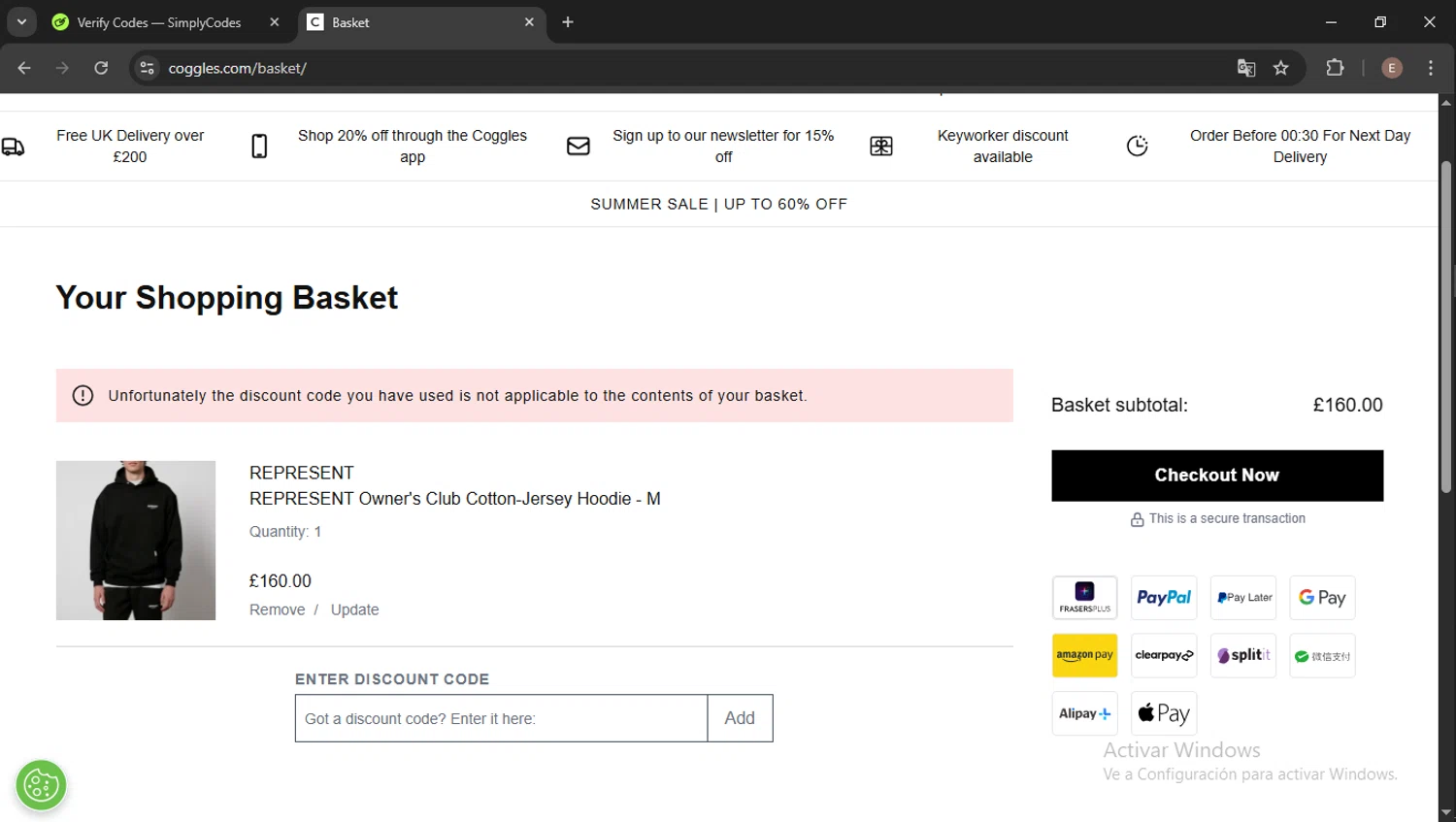 Coggles discount code screenshot showing code ANNA15 applied at Coggles checkout page. Uploaded by SimplyCodes community member Esteban14 on Jul 25, 2025