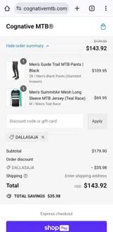 Cognative MTB coupon verification screenshot