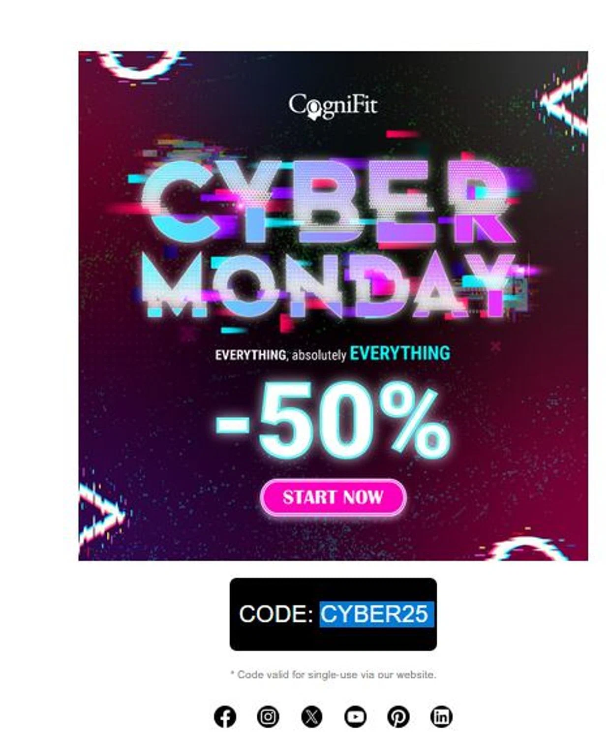 CogniFit promo code screenshot showing code CYBER25 applied at CogniFit checkout page. Uploaded by SimplyCodes community member stygian1 on Dec 2, 2025