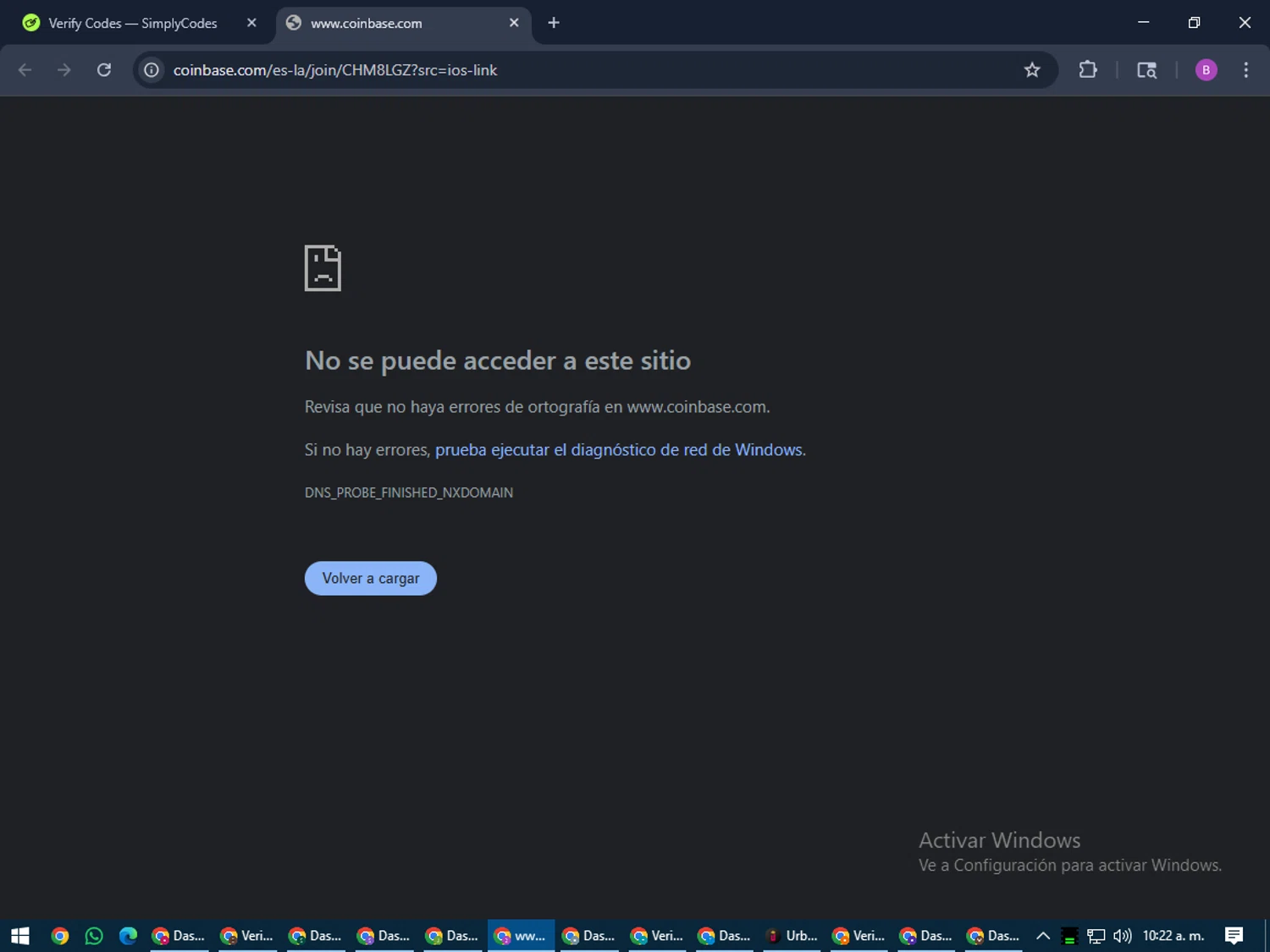 Coinbase promo code screenshot showing code CHM8LGZ applied at Coinbase checkout page. Uploaded by SimplyCodes community member travisscott on Jul 12, 2025