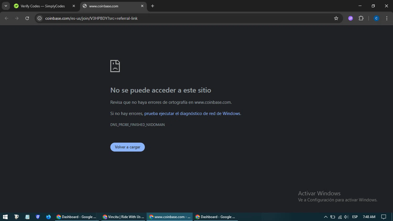 Coinbase Wallet promo code screenshot showing code V3HPBDY applied at Coinbase Wallet checkout page. Uploaded by SimplyCodes community member BargainExpert7605 on Jul 12, 2025
