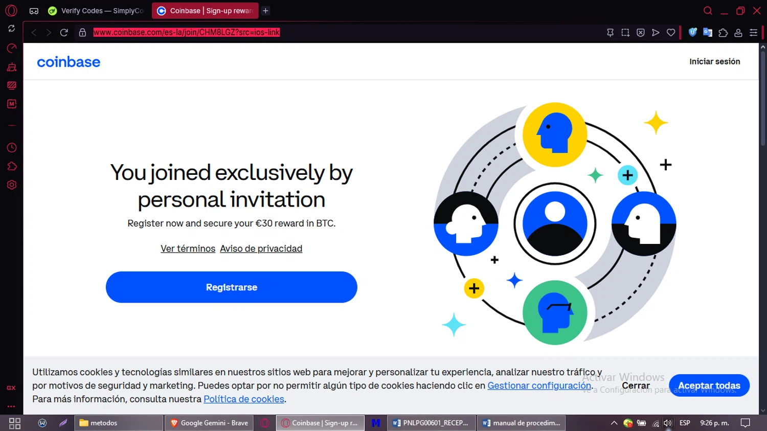 Coinbase Wallet checkout page showing Coinbase Wallet promo code box | Screenshot taken by SimplyCodes community member on Aug 11, 2025