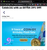 Coinigy coupon verification screenshot