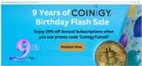 Coinigy coupon verification screenshot