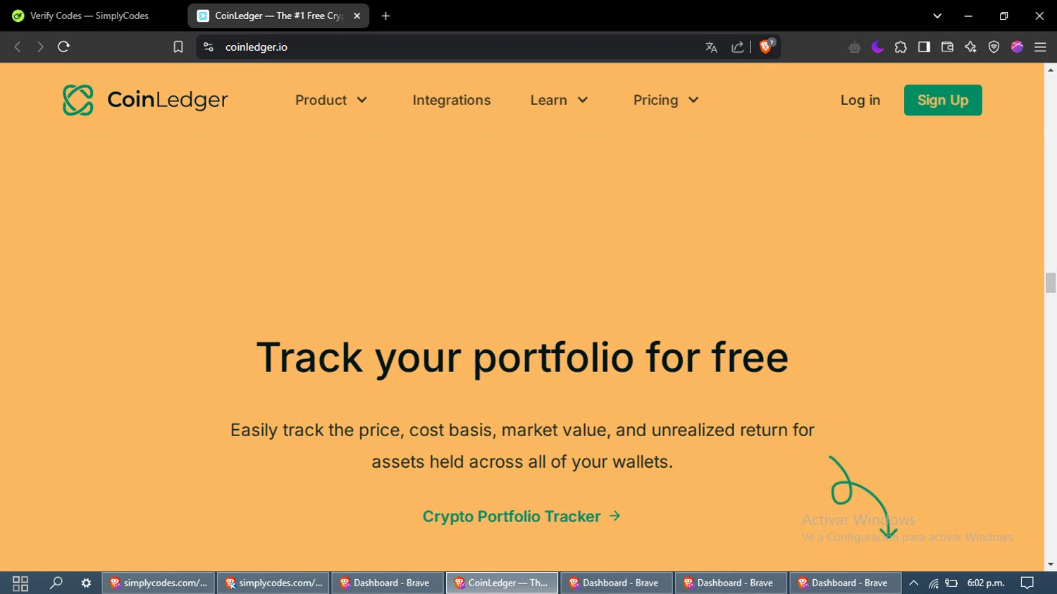 Coin Ledger discount code screenshot showing code SAVE applied at Coin Ledger checkout page. Uploaded by SimplyCodes community member ValueWhiz9480 on Mar 11, 2025