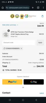 CoinSouvenir09fj coupon verification screenshot