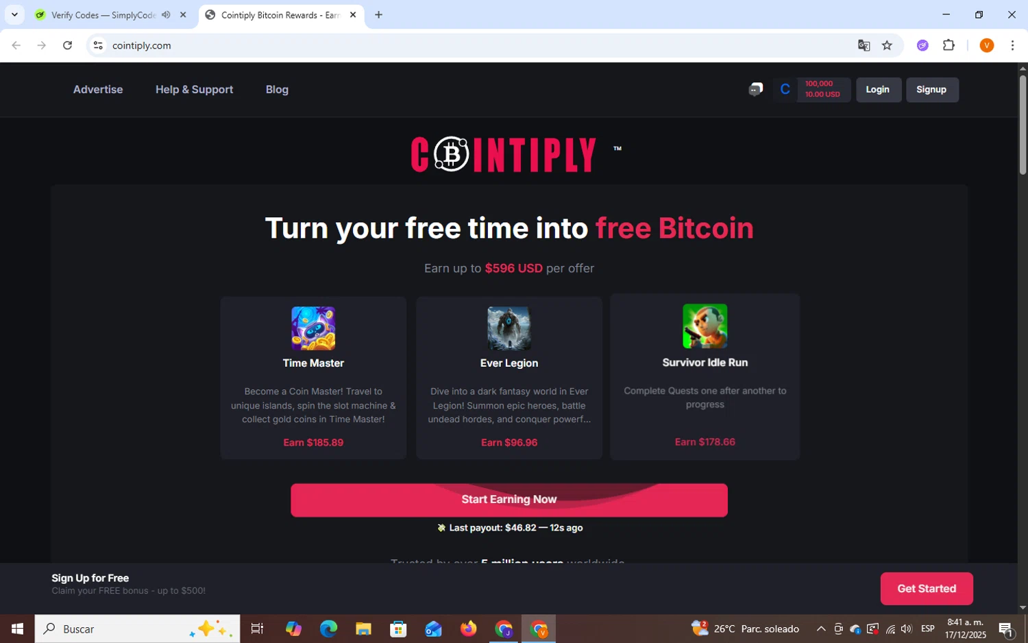 Cointiply promo code screenshot showing code PETALPOWER applied at Cointiply checkout page. Uploaded by SimplyCodes community member CleverSpotter4192 on Dec 17, 2025