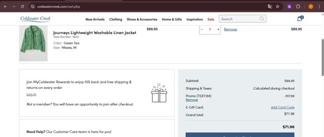Coldwater Creek Promo Codes (9 Verified) - 20% Off Apr 2025