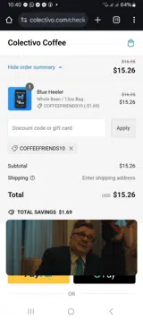 Coffeefriends10 coupon verification screenshot