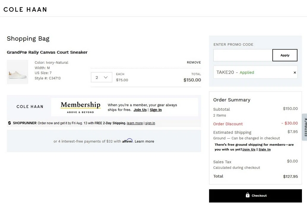 20 Off Cole Haan Promo Codes Sep 2021 SimplyCodes