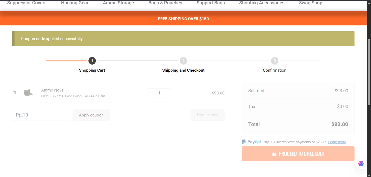 Cole-TAC promo code screenshot showing code Ppt10 applied at Cole-TAC checkout page. Uploaded by SimplyCodes community member TokenMonarch4470 on May 14, 2025