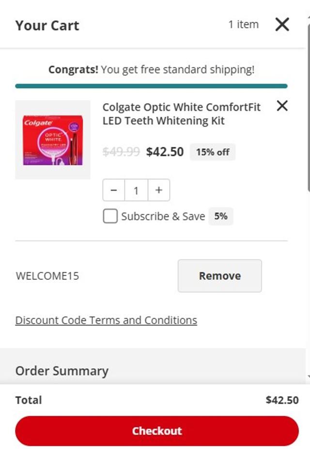 Colgate checkout page showing Colgate discount code box | Screenshot taken by SimplyCodes community member on Oct 4, 2025