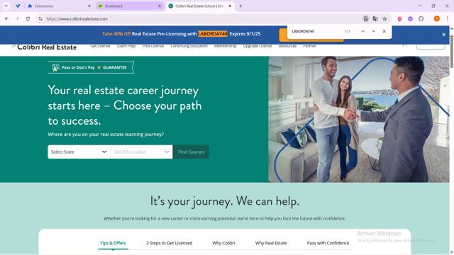Colibri Real Estate checkout page showing Colibri Real Estate promo code box | Screenshot taken by SimplyCodes community member on Aug 30, 2025