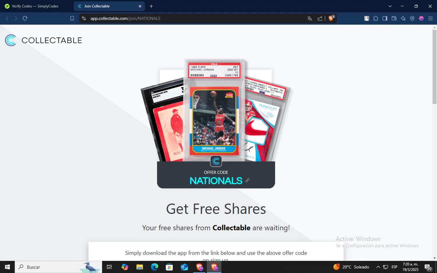 Collectable checkout page showing Collectable promo code box | Screenshot taken by SimplyCodes community member on Mar 19, 2025