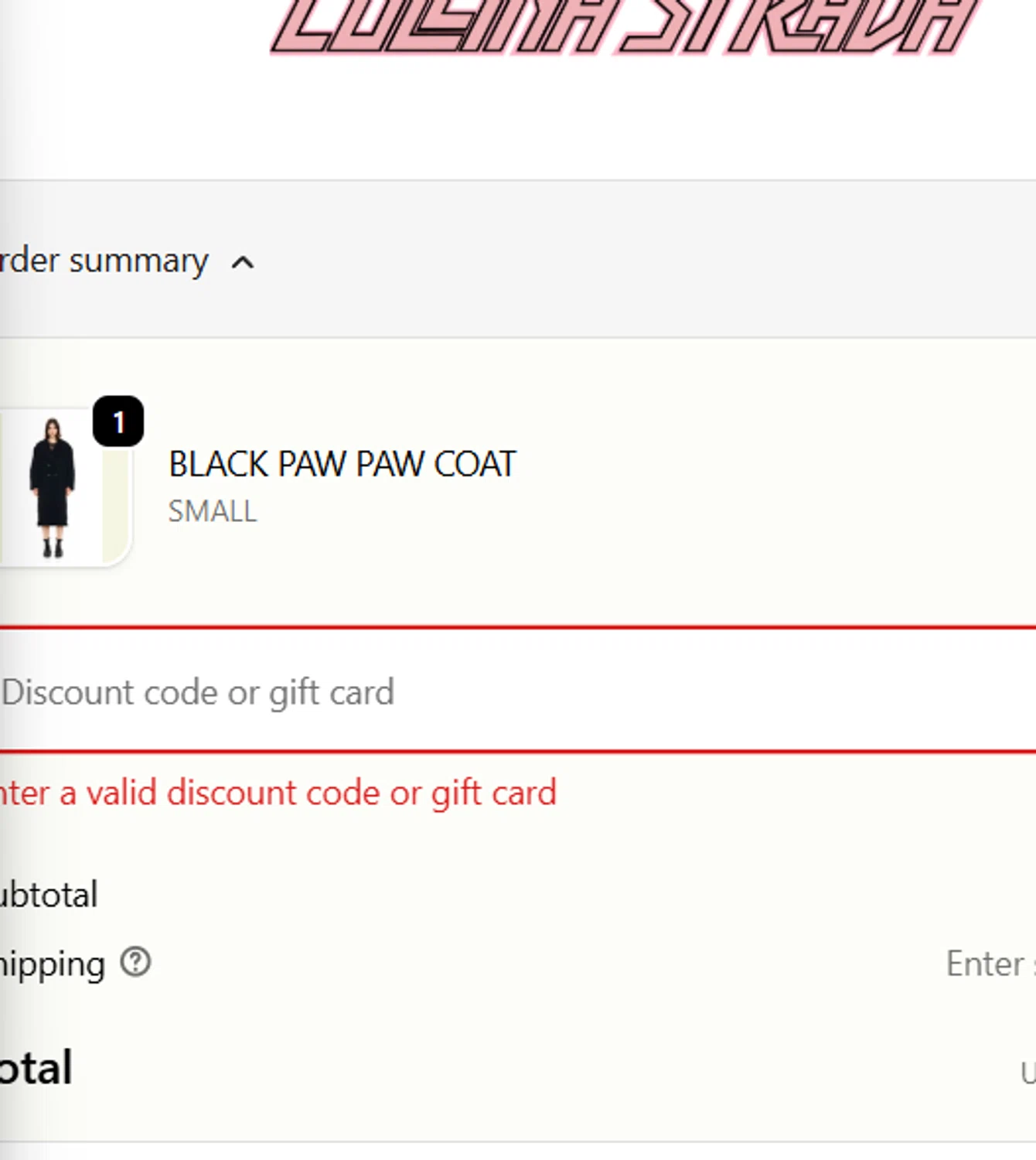 Collina Strada discount code screenshot showing code gogetit applied at Collina Strada checkout page. Uploaded by SimplyCodes community member GoldLynx7797 on Dec 20, 2025