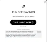 SPIRIT10OFF coupon verification screenshot