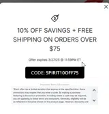 SPIRIT10OFF75 coupon verification screenshot