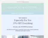 Cologne & Cotton coupon verification screenshot