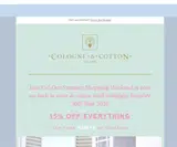 Cologne & Cotton coupon verification screenshot