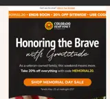 MEMORIAL20 coupon verification screenshot