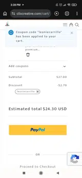 CAPSCLUB2626 coupon verification screenshot