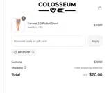 Colosseum Athletics coupon verification screenshot