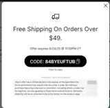 84BYEUFTUB coupon verification screenshot