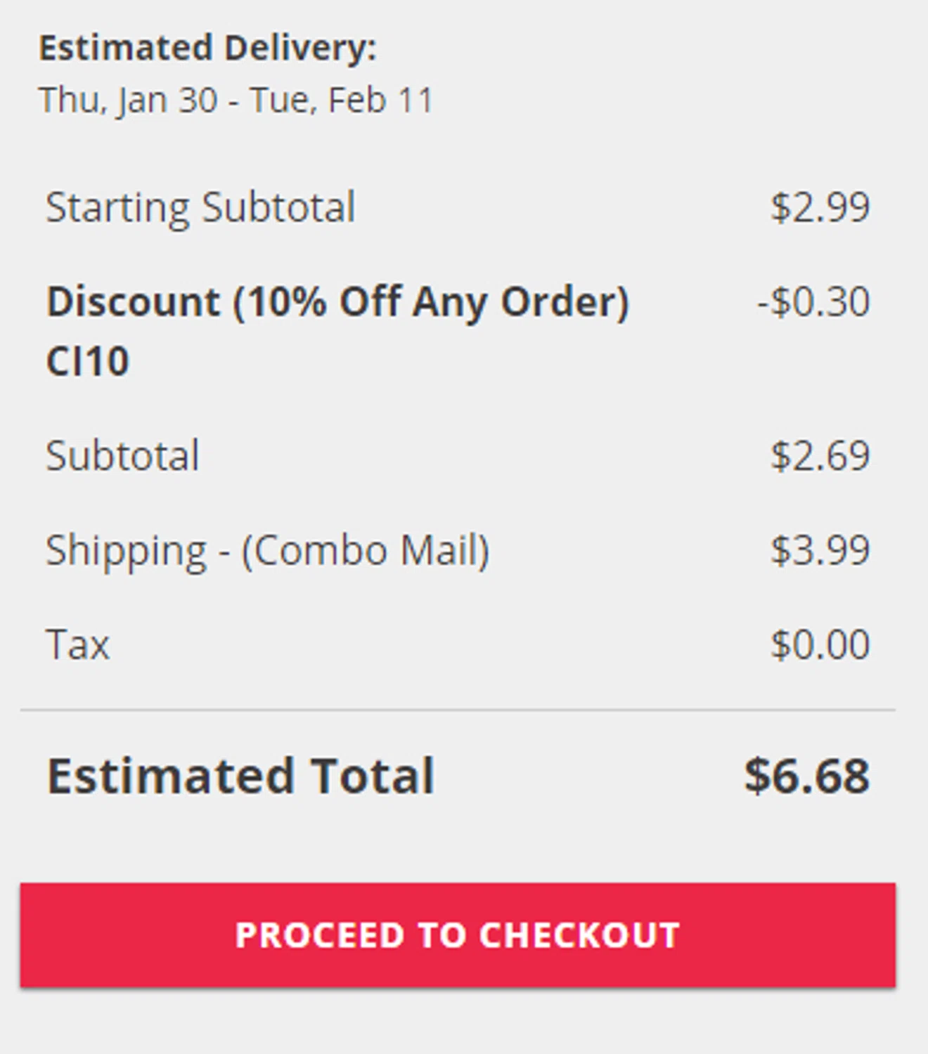 ComboInk coupon code screenshot showing code CI10 applied at ComboInk checkout page. Uploaded by SimplyCodes community member THEWHITEDEATH on Jan 28, 2025