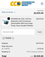 Commercial Cleaning Depot coupon verification screenshot