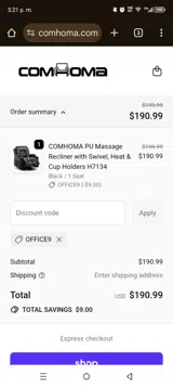 OFFICE9 coupon verification screenshot
