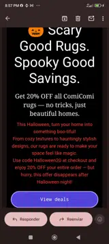 Halloween20 coupon verification screenshot