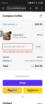 HURRY coupon verification screenshot