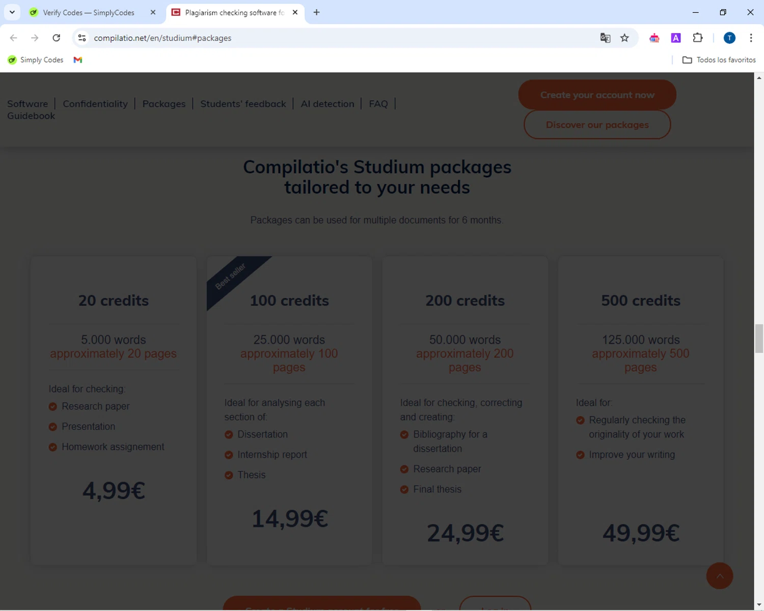 Compilatio checkout page showing Compilatio promo code box | Screenshot taken by SimplyCodes community member on Sep 24, 2024
