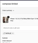 NATALIE coupon verification screenshot