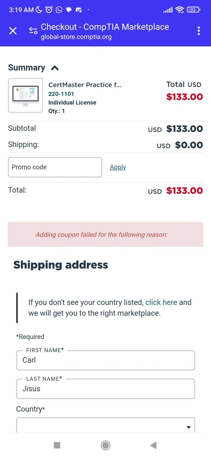 how to use CompTIA coupons