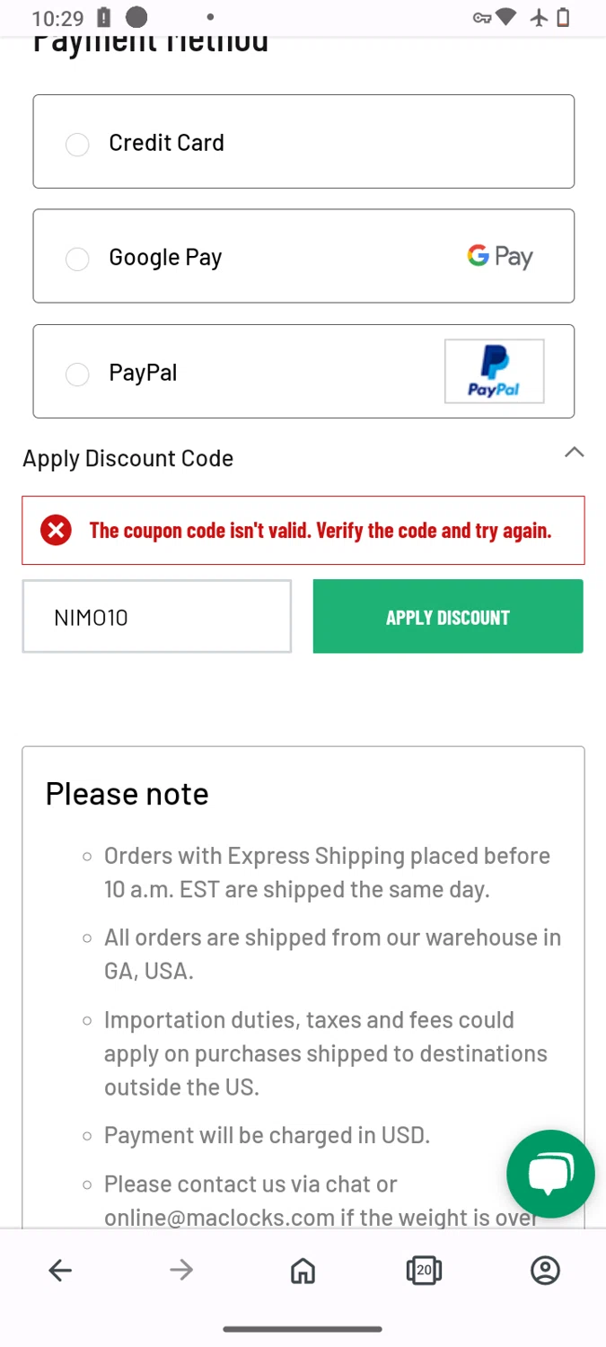 Compulocks promo code screenshot showing code NIMO10 applied at Compulocks checkout page. Uploaded by SimplyCodes community member ShrewdSeeker5445 on Jan 9, 2025