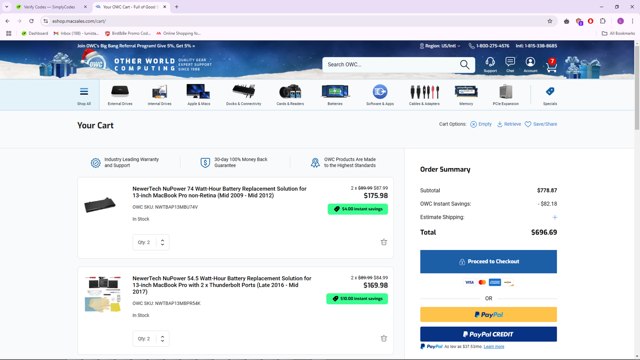 MacSales.com checkout page showing MacSales.com promo code box | Screenshot taken by SimplyCodes community member on Dec 24, 2024