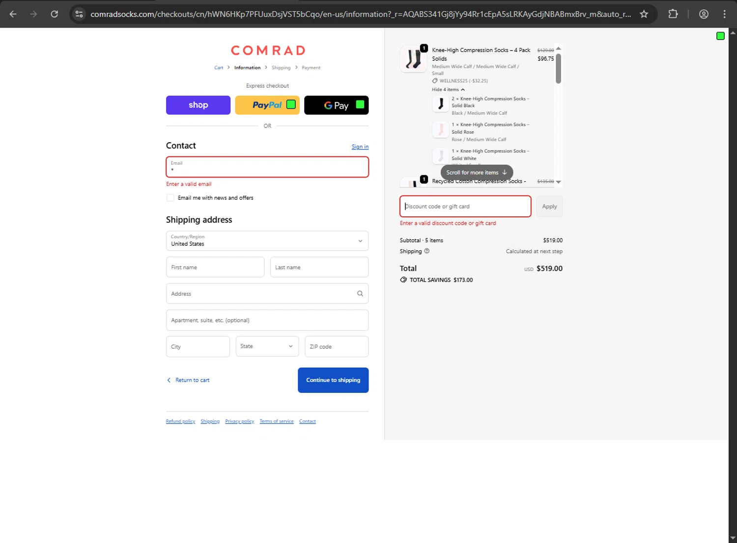 Comrad Socks discount code screenshot showing code SEEKIEROO20 applied at Comrad Socks checkout page. Uploaded by SimplyCodes community member VictoriousDefender1681 on Dec 10, 2025