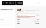 Concord & 9th coupon verification screenshot