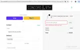 Concord & 9th coupon verification screenshot